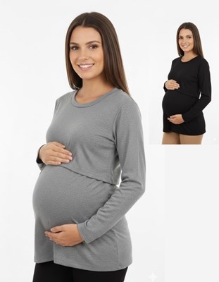 REMERA ELASTIZADA CON SOBRE DELANTERO PARA AMAMANTAR. ESPALDA ENTALLADA. QUE SERA