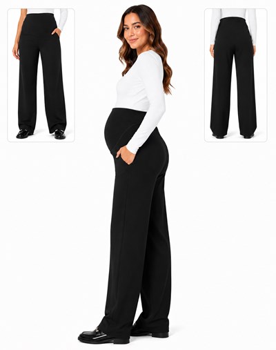 PANTALON BENGALINA RECTO CON FAJA DE ALGODON ELASTIZADA DELANTERA. QUE SERA