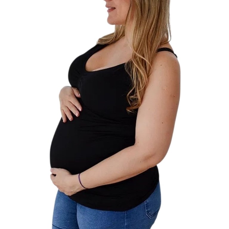 A325 NEGRO CAMISETA PARA AMAMANTAR SIN COSTURA CON BRETEL. QUE SERA