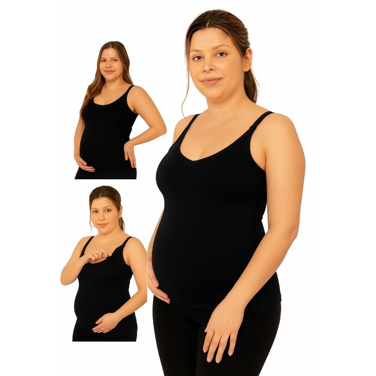 A330 NEGRO CAMISETA SIN COSTURA CON PUNTILLA, PARA AMAMANTAR. QUE SERA