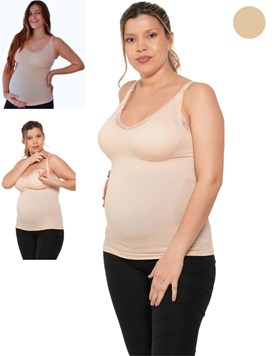 A330 PIEL CAMISETA SIN COSTURA CON PUNTILLA, GANGHO DESMONTABLE PARA AMAMANTAR. QUE SERA