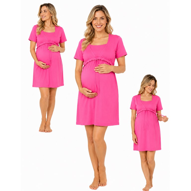 A491 FUCSIA CAMISON MODAL CRUZADO PARA AMANTAR. QUE SERA