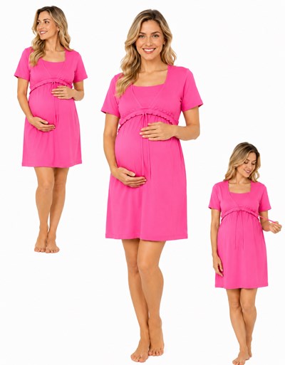 A491 FUCSIA CAMISON MODAL CRUZADO PARA AMANTAR. QUE SERA