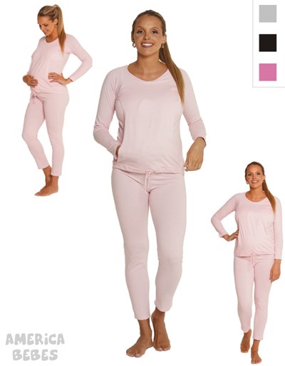 PIJAMA LARGO ALGODON PARA AMAMANTAR QUE SERA