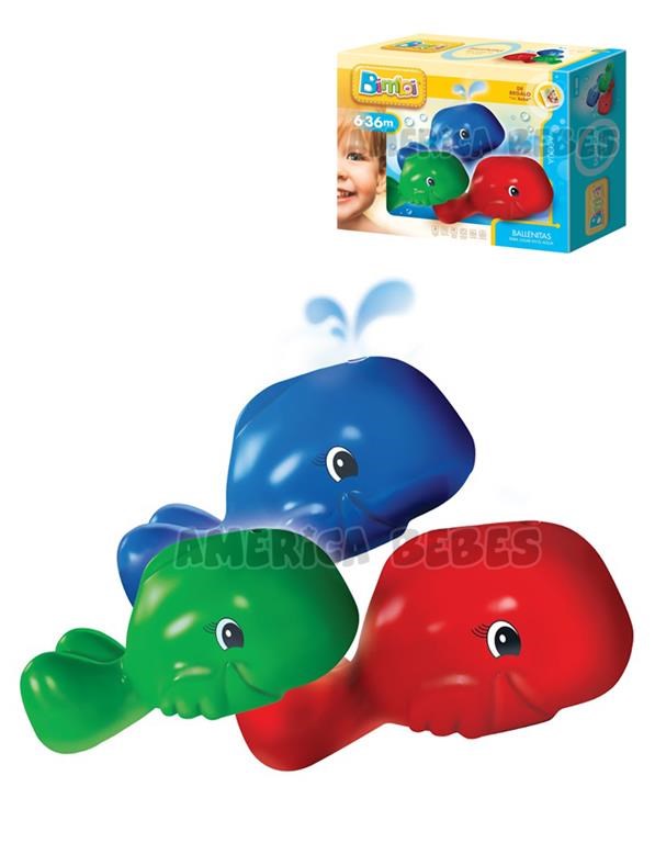 3 Ballenitas para baño. Bimbi.