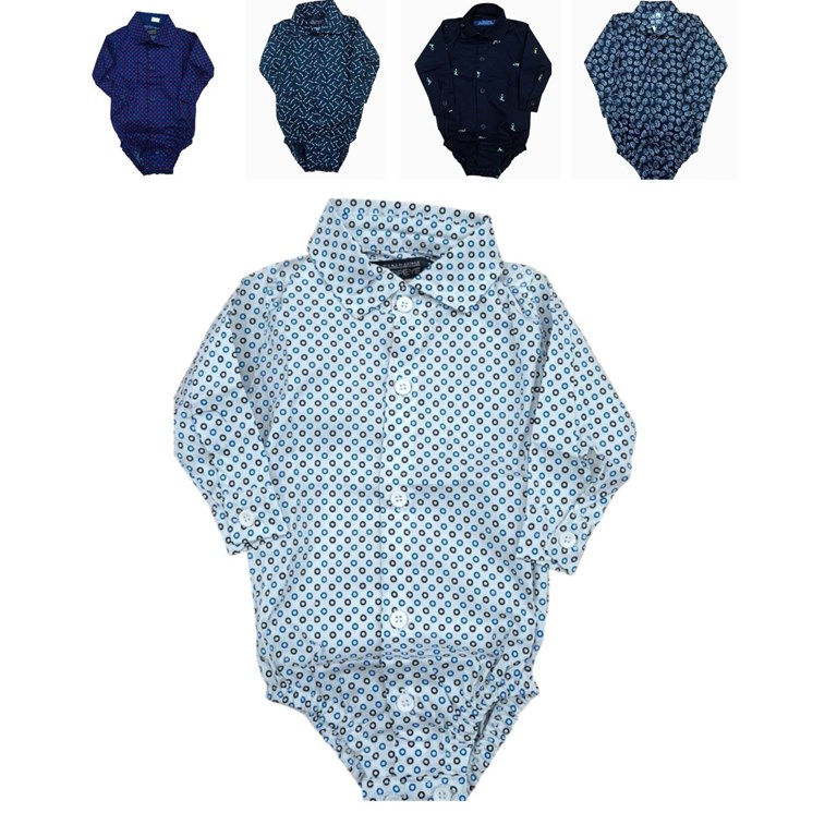 BODY CAMISA MANGA LARGA ESTAMPAS SURTIDAS, CON BOTONES