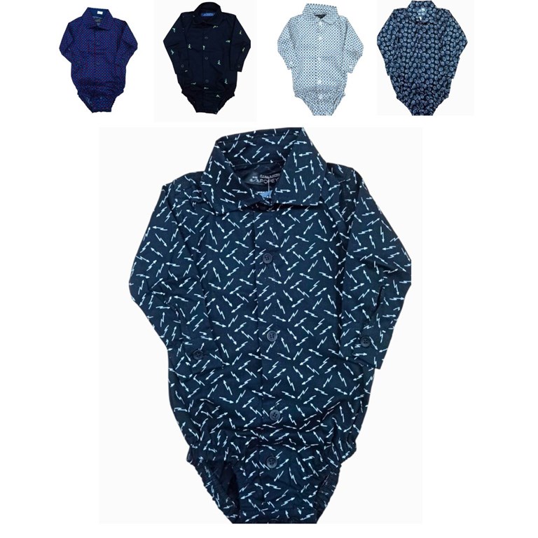 BODY CAMISA MANGA LARGA ESTAMPAS SURTIDAS, CON BOTONES