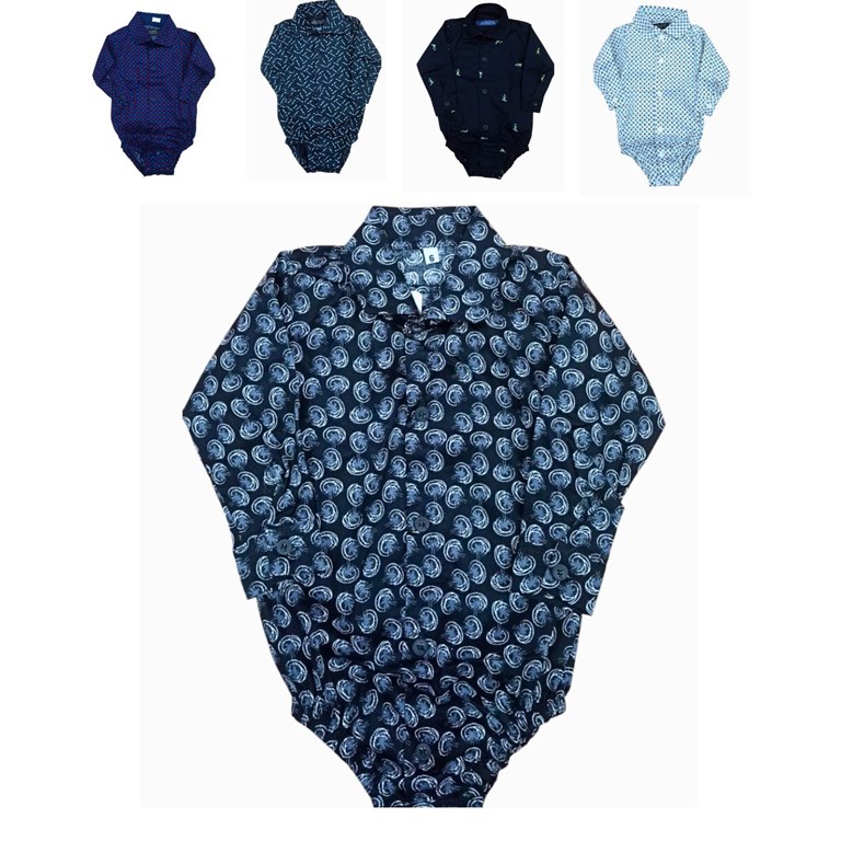 BODY CAMISA MANGA LARGA ESTAMPAS SURTIDAS, CON BOTONES