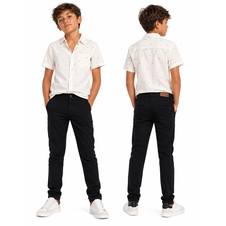 A3000 NEGRO  PANTALON GABARDINA ELASTIZADA  CON REGULADOR ADRENTRO. POPEYE