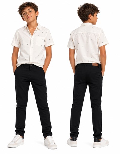 A3000 NEGRO  PANTALON GABARDINA ELASTIZADA  CON REGULADOR ADRENTRO. POPEYE