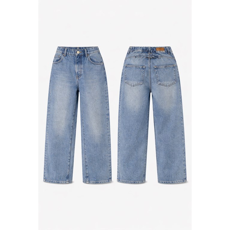 PANTALON NENE JEAN BAGGI AZUL NEVADO CON HEBILLA. POPEYE