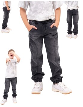 JOGGER DE JEAN NEGRO CON RECORTE. POPEYE