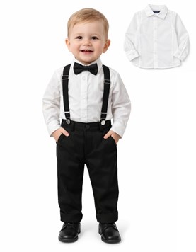 CAMISA PARA BEBE MANGA LARGA BLANCA LISA. POPEYE