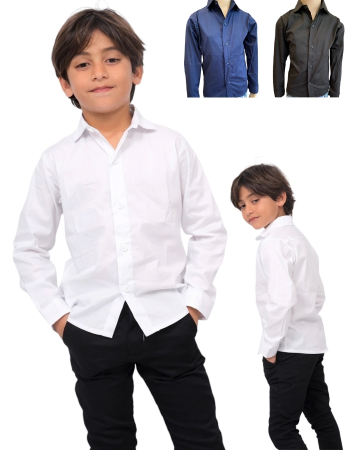 Niño con camisa blanca online