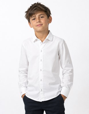 CAMISA MANGA LARGA BLANCA DETALLE EN BOTON PRA NENE. POPEYE