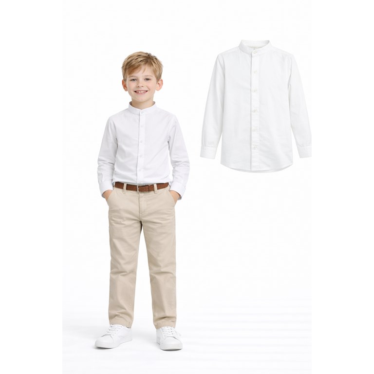 CAMISA MANGA LARGA LISA CUELLO MAO. POPEYE