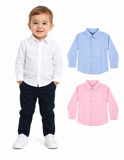 CAMISA MANGA LARGA BLANCA LISA PARA BEBE. POPEYE