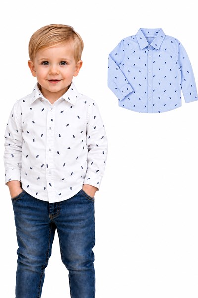 CAMISA MANG ALRGA PARA BEBE ESTAMPA PLUIMITAS. POPEYE