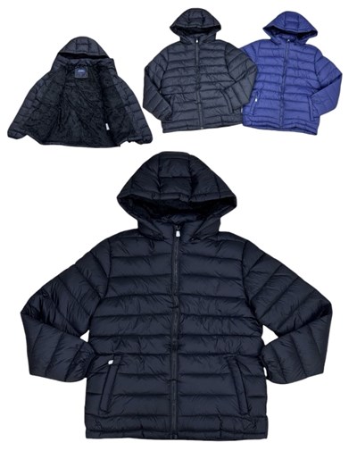CAMPERA IMPORT CON PIEL ADENTRO Y CAPUCHA DESMONTABLE. COLORES: NEGRO-AZUL MARIANO