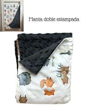 Manta doble estampa,medidas:0.75 x 1.00 mts.Mibes