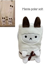 Manta bordada ovejita con cinta, medidas:0.80 x 1.00 mt.Mibes