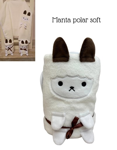 Manta bordada ovejita con cinta, medidas:0.80 x 1.00 mt.Mibes