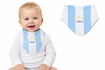 BABERO BANDANA SUBLIMADA MUNDIAL ARGENTINA. MI BES