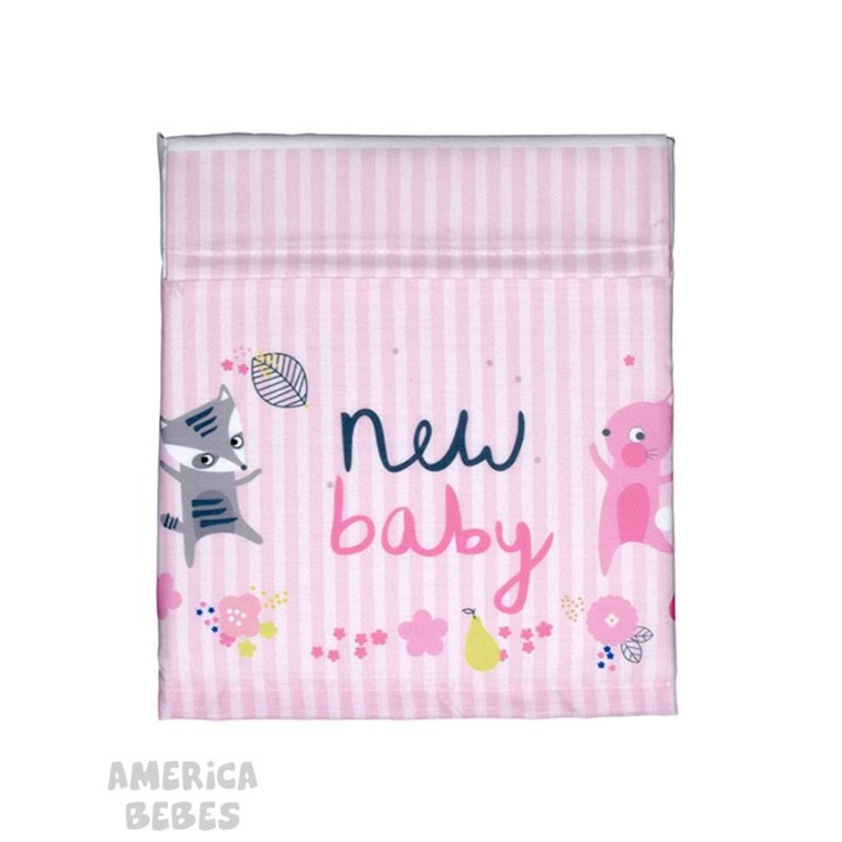 SABANA PARA CUNA SUBLIMADA NEW BABY ROSA O CELESTE. 1,45 X 0.85M. MIBES