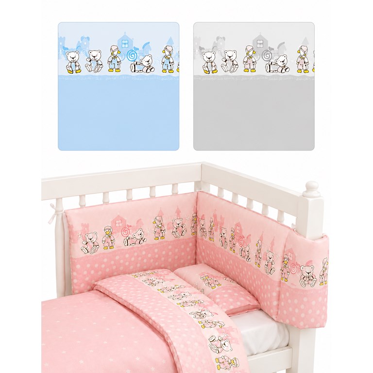 CHICHONERA CUNA ESTAMPADA OSO CON PATOS  1.50 MTS.  MI BES