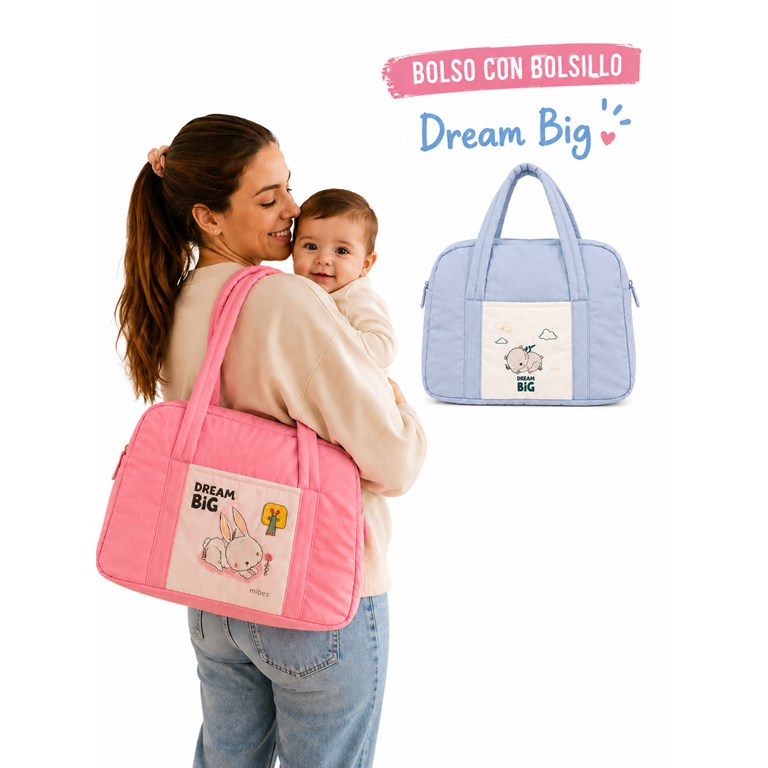 BOLSO CON BOLSILLO SUBLIMADO 'DREAM BIG'. DREAMS