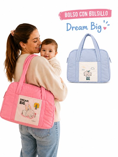BOLSO CON BOLSILLO SUBLIMADO 'DREAM BIG'. DREAMS