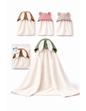 TOALLON CON CAPUCHA Y OREJITAS. MI BES