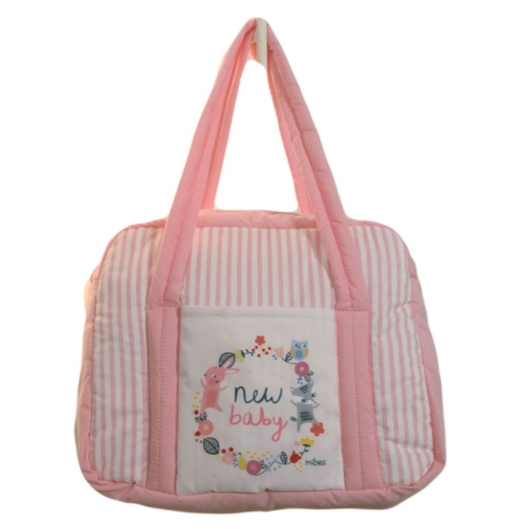 Bolso Maternal formato portafolio sublimado. Linea New Baby. Colores Celeste y Rosa. Mi bes.