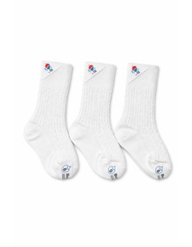 Media de algodon rayado.Boyita