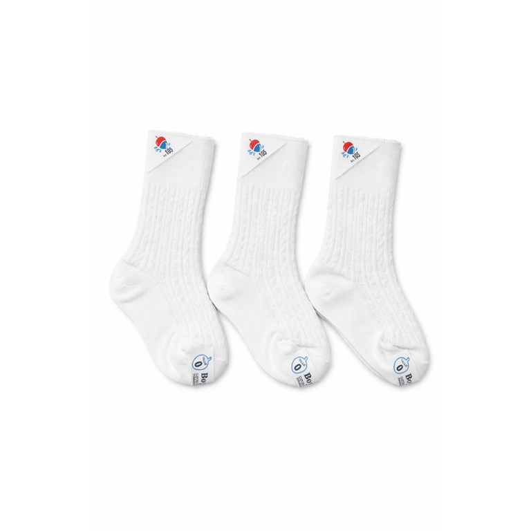 Media de algodon rayado.Boyita