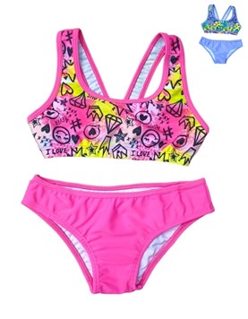 BIKINI NENA ESTAMPADO GRAFITIS CON VEDETINA LISA. GADI