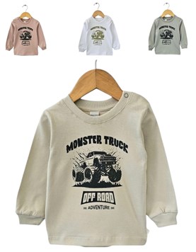 REMERA DE BEBÉ MANGA LARGA, ESTAMPA CAMIÓN. BABY WAY
