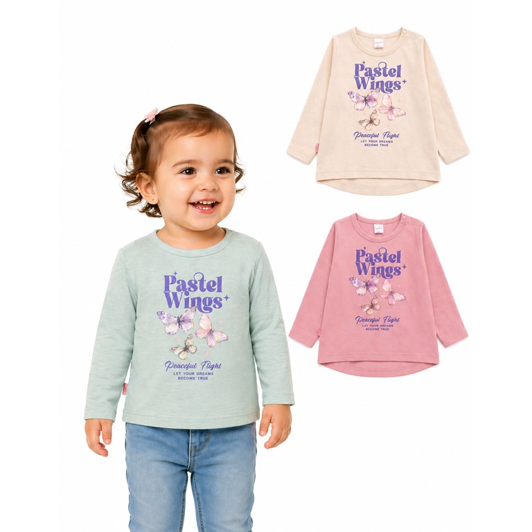 REMERA MANGA LARGA CON ESTRAMPA PARA BEBA. BABY WAY