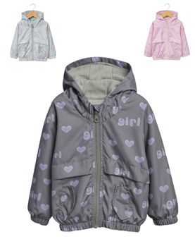 ROMPEVIENTO PARA BEBECON CAPUCHA Y BOLSILLOS. ESTAMPA CORAZONES. BABY WAY