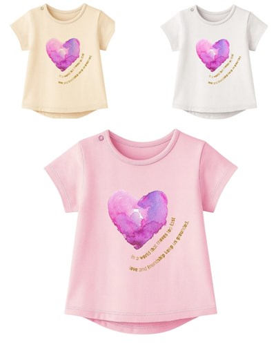 Remera de beba con estampa de corazon.Baby way