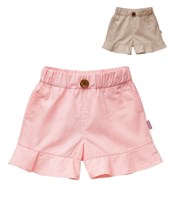 SHORT PARA BEBA DE GABARDINA CON BOLSILLOS Y BOLADOS. BABY WAY