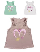 Musculosa de beba con volados estampa corazones. Baby way