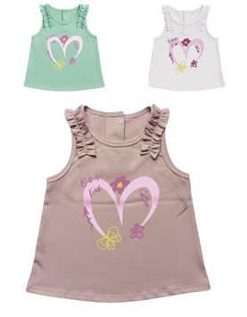Musculosa de beba con volados estampa corazones .Baby way