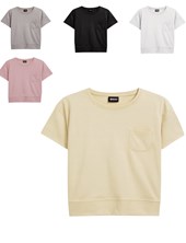 Remera de nena manga corta con bolsillos lisa.Baby way