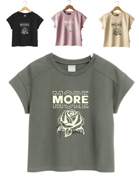 REMERA PARA MANGA CORTA ESTAMAP ' MORE FLOWERS'. BABY WAY