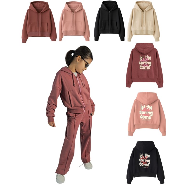 Campera rustica con estampa en espalda para nena.Baby way