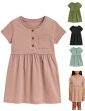 Remeron tipo Vestido de algodon con cartera y botones.Baby way