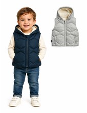 CHALECO DE SIRÉ PARA BEBÉ, FORRADO EN CORDERITO, CON CAPUCHA Y BOLSILOS. BABY WAY