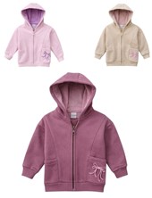 Camperita de frisa de beba con capucha bolsillos y bordado. Baby Way