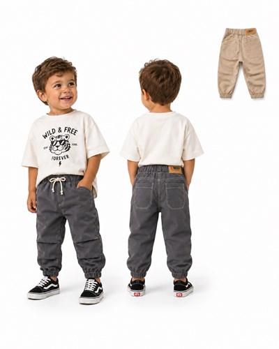Pantalón de bebé de gabardina 'Paper touch'. Baby Way